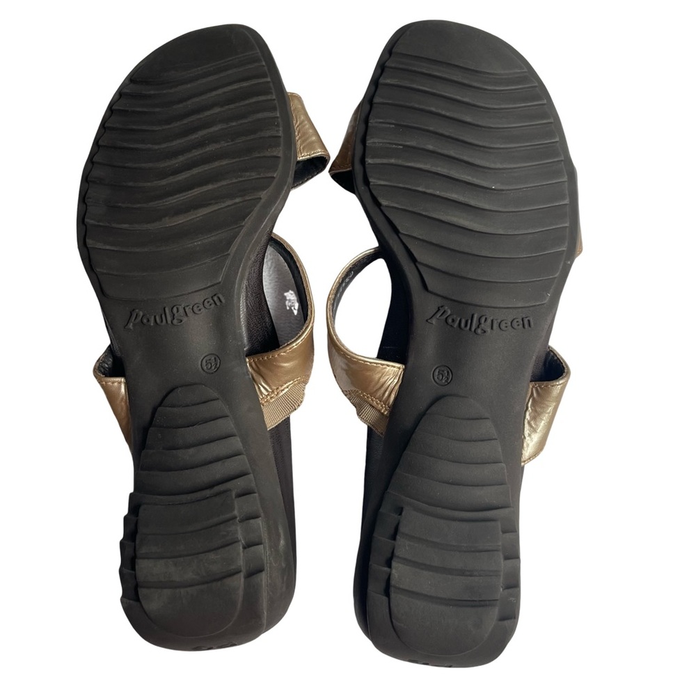 Paul Green Tan Patent Leather Strap Sandals. Nice. Size 8 - Picture 4 of 8